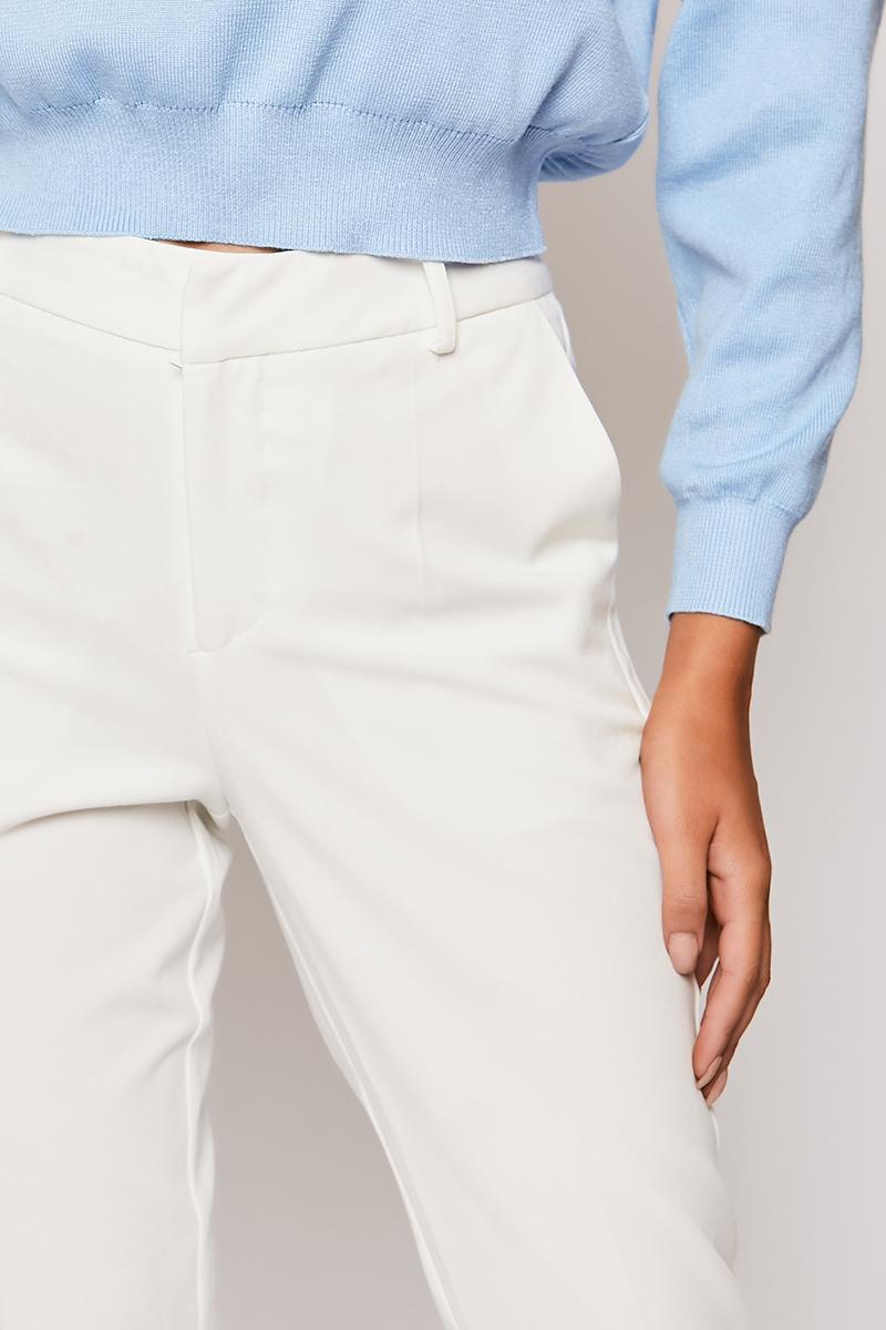 Rayna - White Tailored Tapered Trousers
