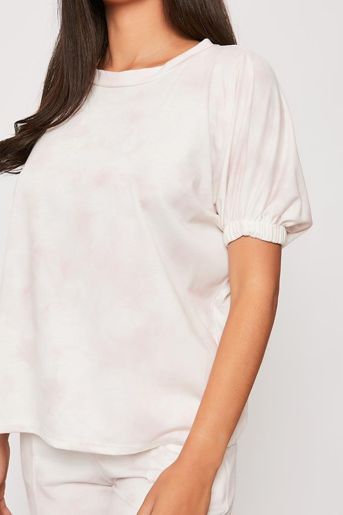 Millie Pink Tie Dye Short Sleeve Lounge Set