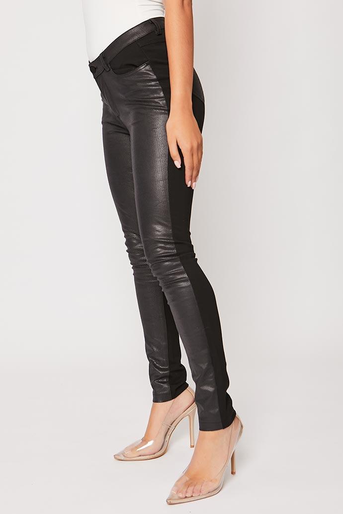 Rebel - High waisted Wax Black Skinny Jeans