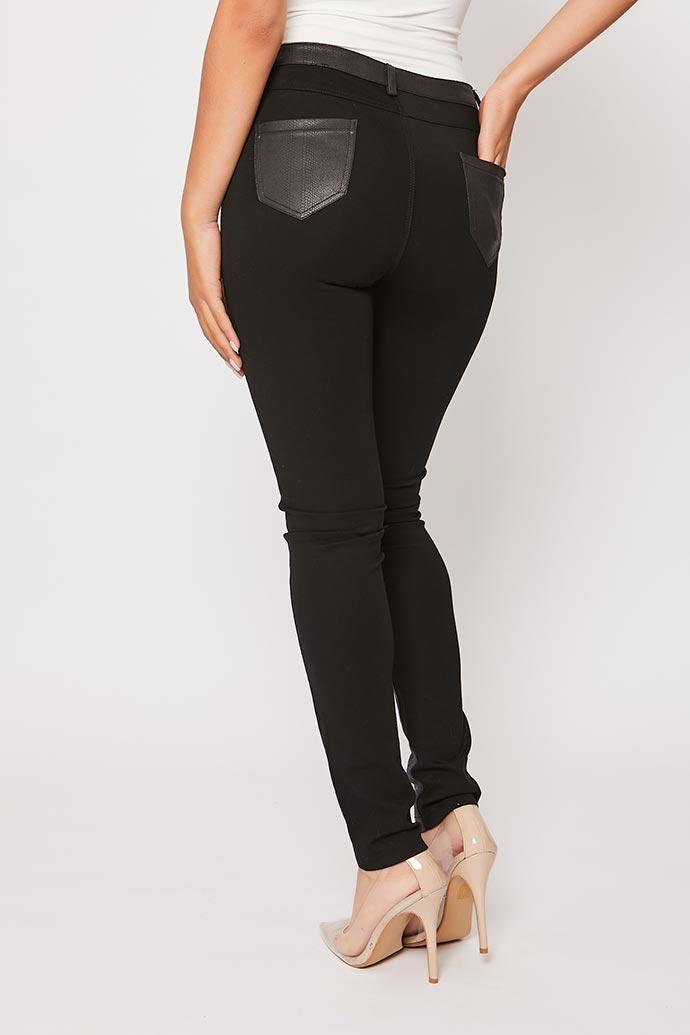 Rebel - High waisted Wax Black Skinny Jeans