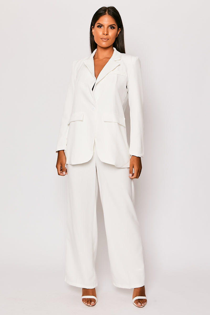 Raye - White Oversized Tailored Blazer Set