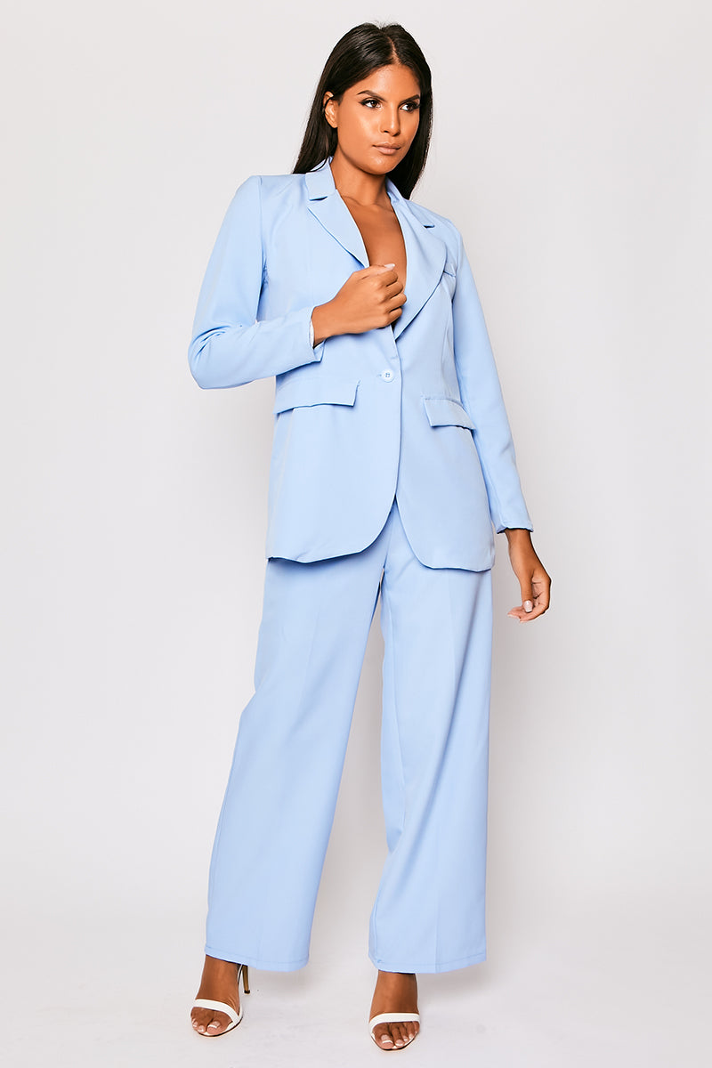 Raye - Blue Oversized Tailored Blazer Set