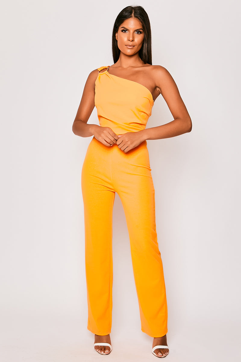 Aria - Orange One Shoulder Jumpsuit