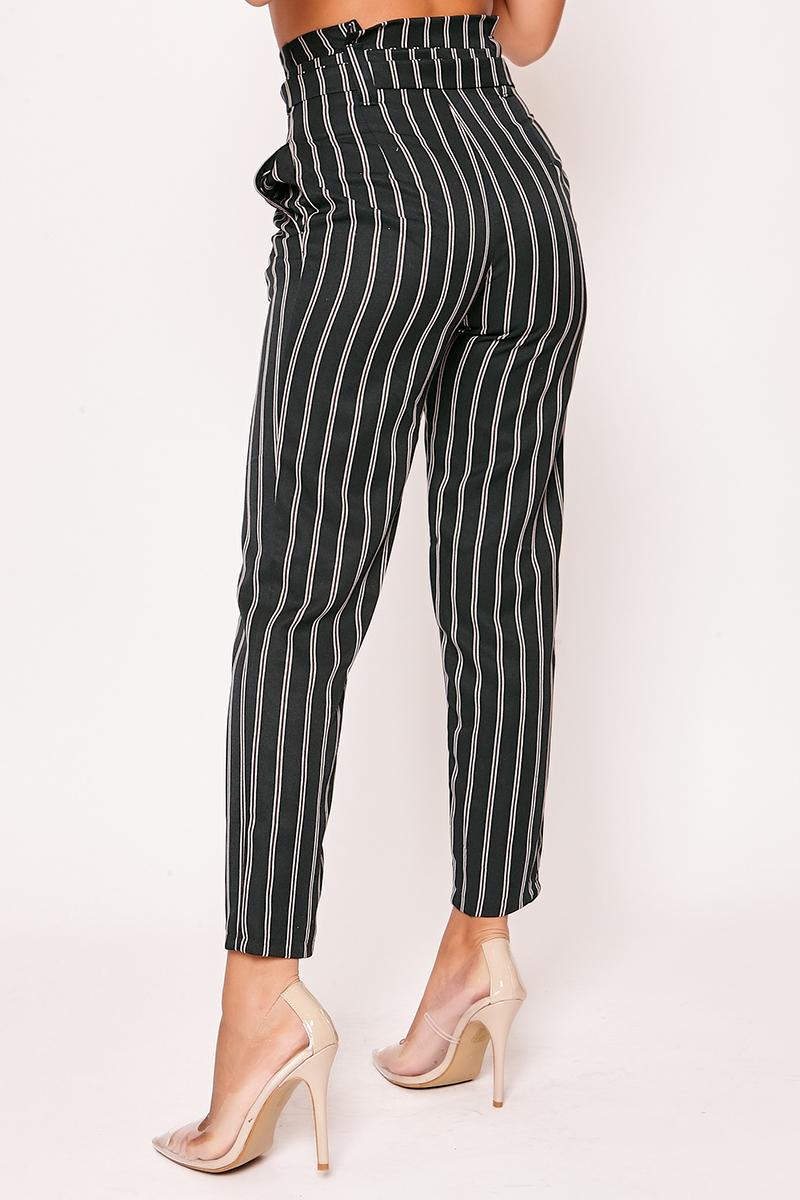 Alice - Navy & White Pin Stripe Cigarette Trousers