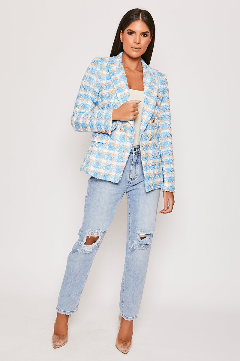 Chester - Premium Blue Check Woven Blazer