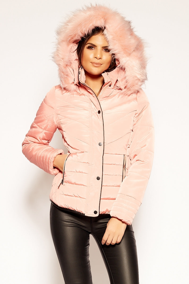 Heidi - Pink Faux Fur Jacket