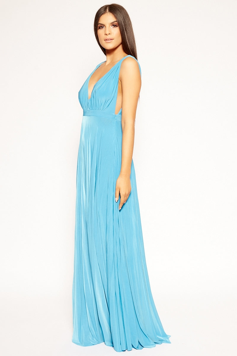 Maxi dress plunge neckline hotsell