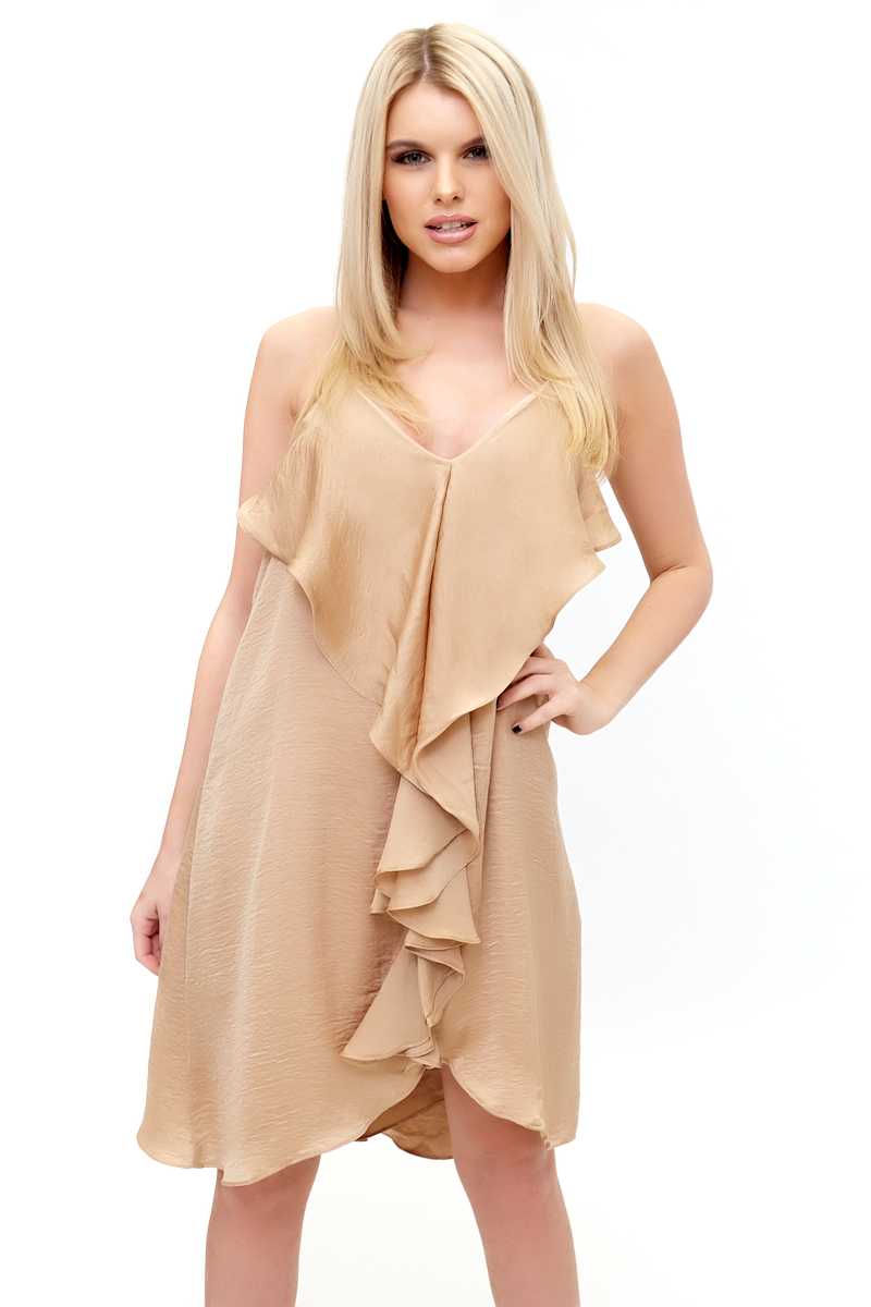 Gold frill dress top