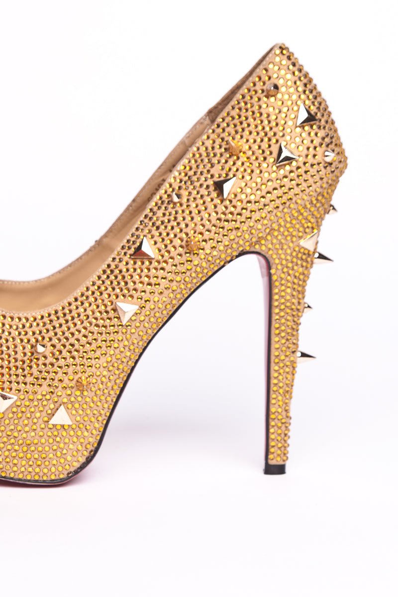 Robyn - Gold Studded Heels