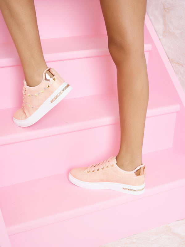 Maple - Pink Studded Trainers 