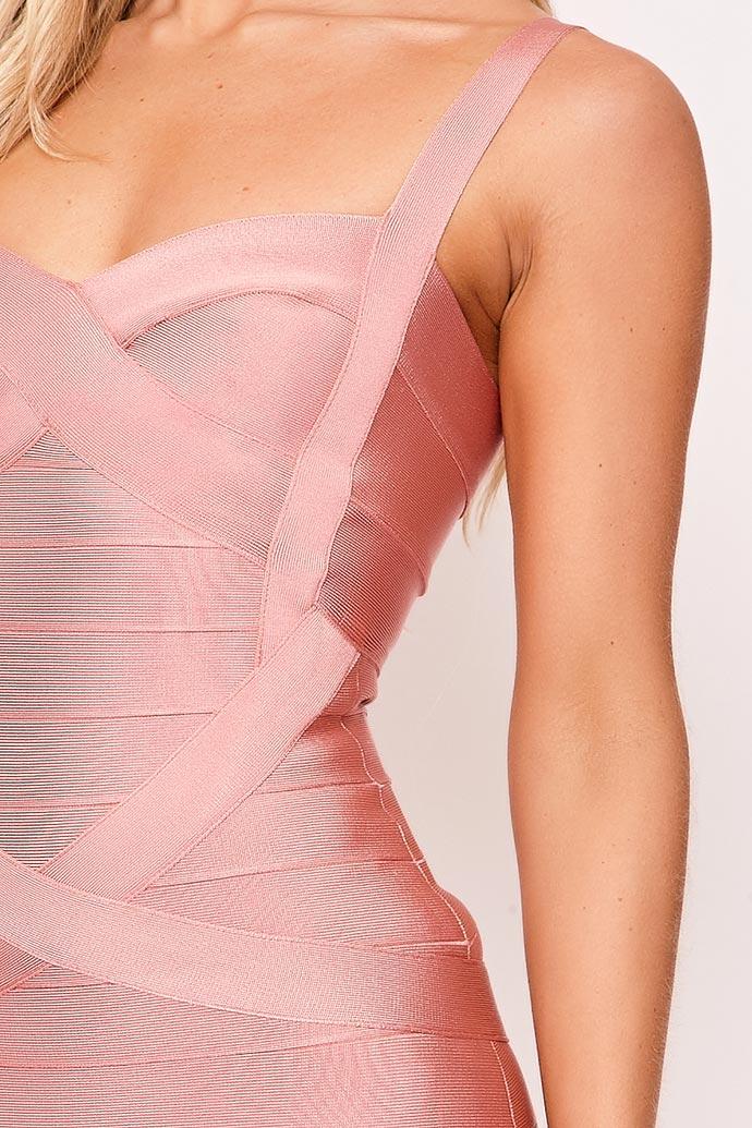 Saffie - Rose Pink Bandage Dress