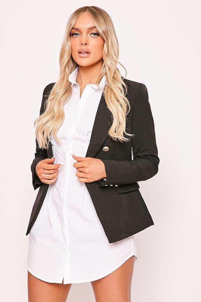 Rafal - Black Gold Button Double Breast Blazer