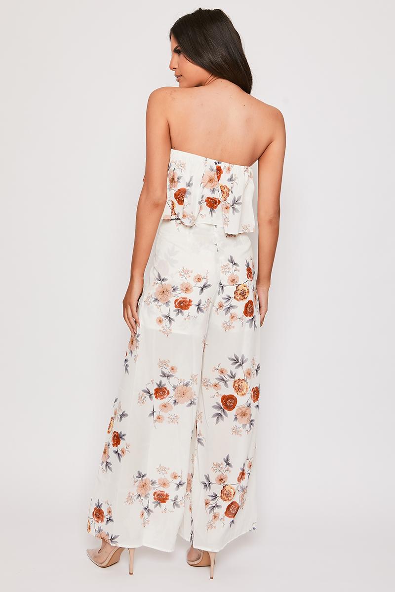 Sanchez - Printed Off Shoulder Top & Leg Slit Palazzo Set