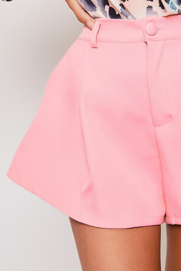 Kamila - Hot Pink Tailored High Waisted Shorts