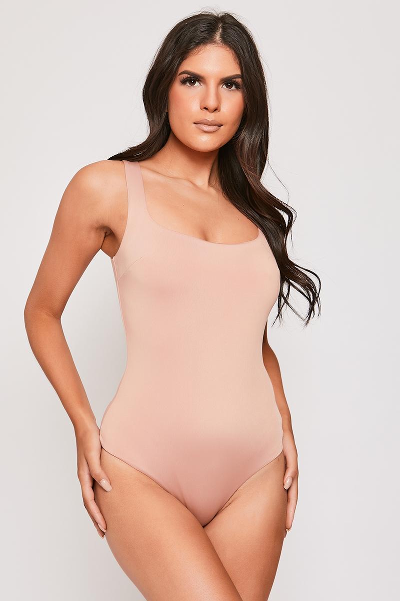 Jamie - Rose Pink Square Neck Basic Bodysuit