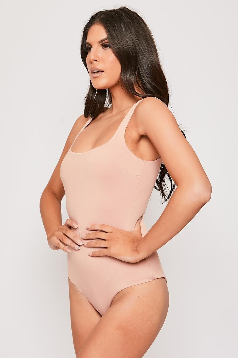 Jamie - Rose Pink Square Neck Basic Bodysuit