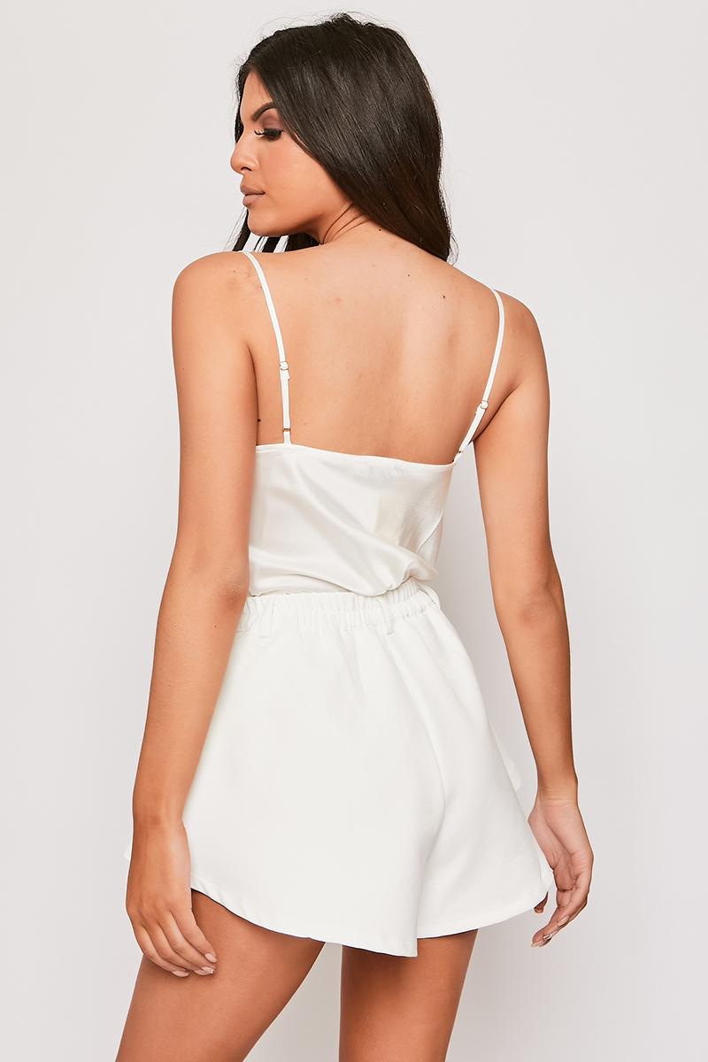 Kamila - White Tailored High Waisted Shorts