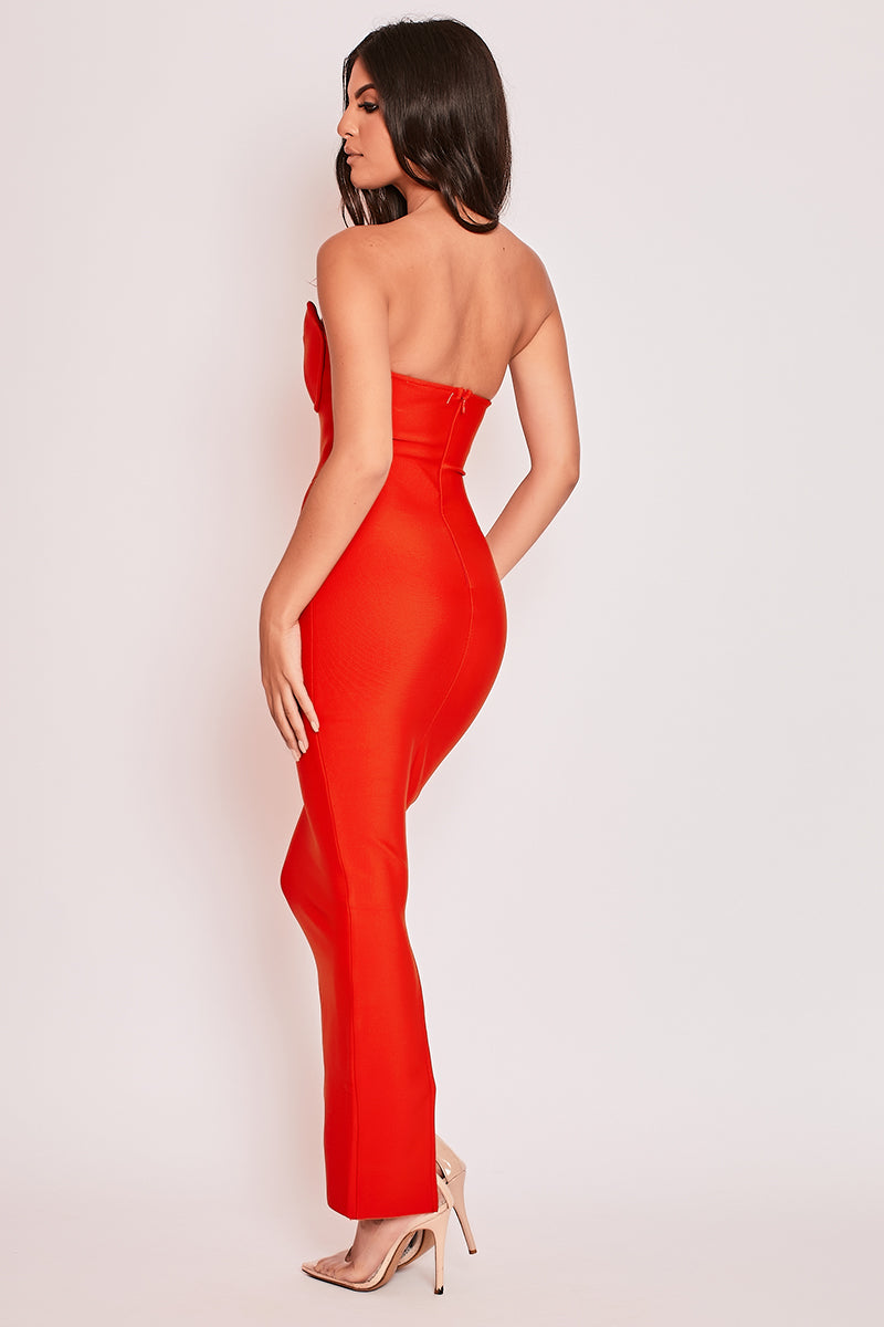 Sasha - Red Strapless Bandage Evening Dress