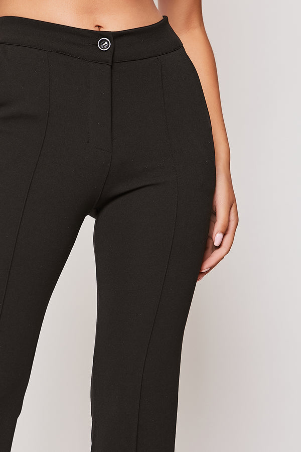 Tanya - Black Tailored Bell Bottom Trousers