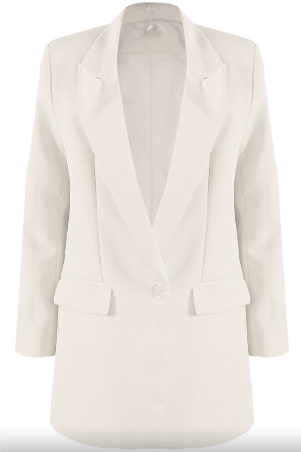 Breanna - White Tailored Oversized Blazer
