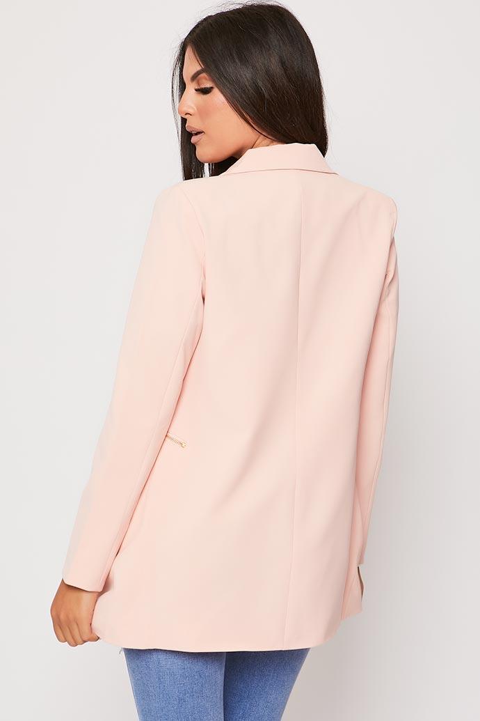 Ruby - Pink Longline Side Zip Blazer