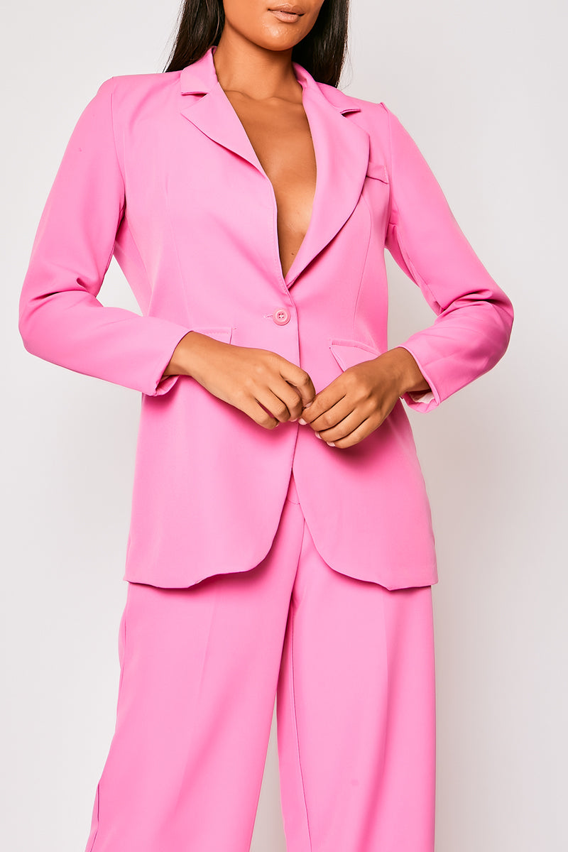 Raye - Pink Oversized Tailored Blazer Set