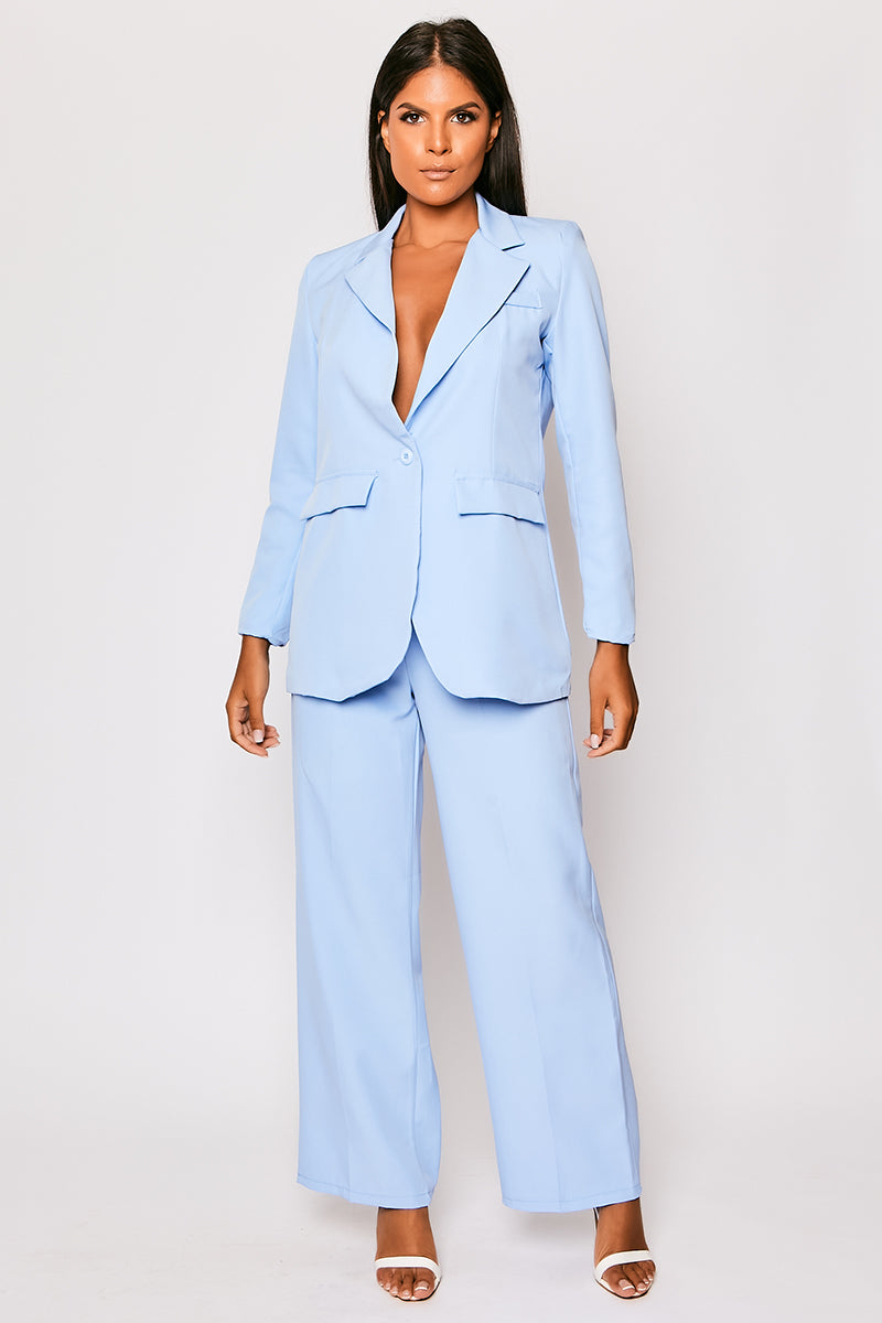 Raye - Blue Oversized Tailored Blazer Set