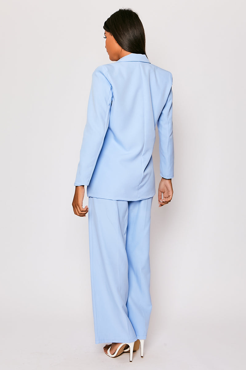 Raye - Blue Oversized Tailored Blazer Set