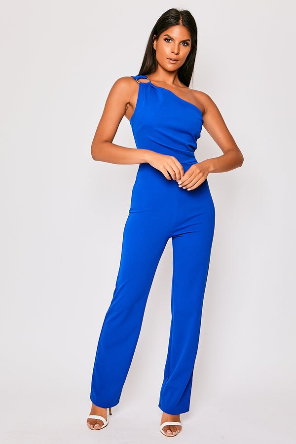 Aria - Royal Blue One Shoulder Jumpsuit