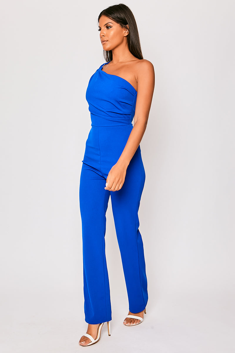 Aria - Royal Blue One Shoulder Jumpsuit