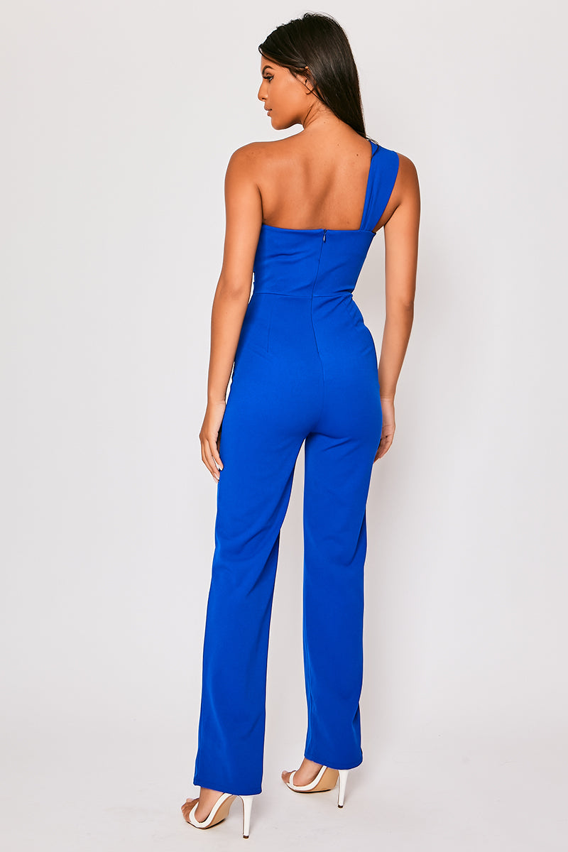 Aria - Royal Blue One Shoulder Jumpsuit