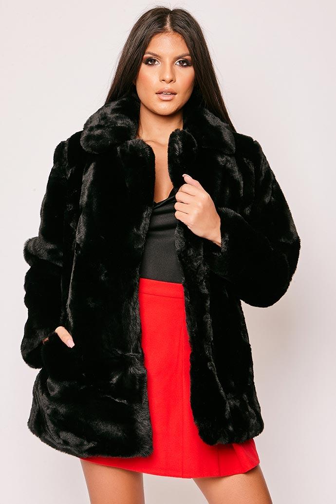 Paloma - Black Faux Fur Overcoat