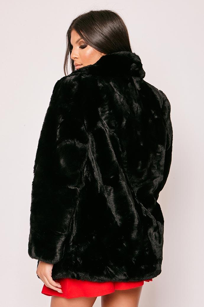 Paloma - Black Faux Fur Overcoat