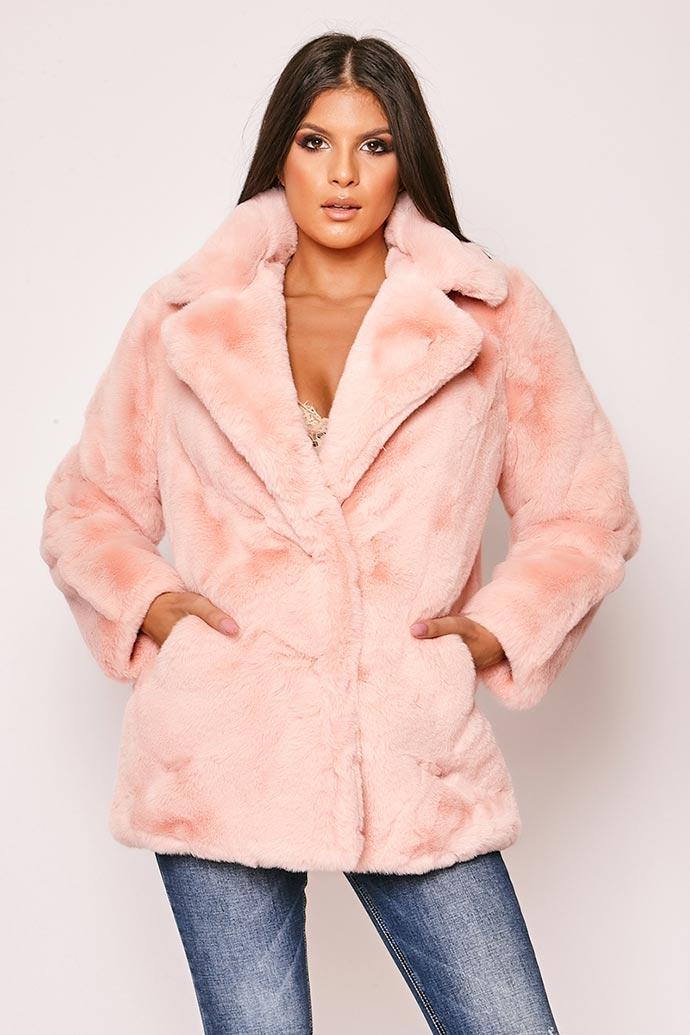 Paloma - Pink Faux Fur Overcoat