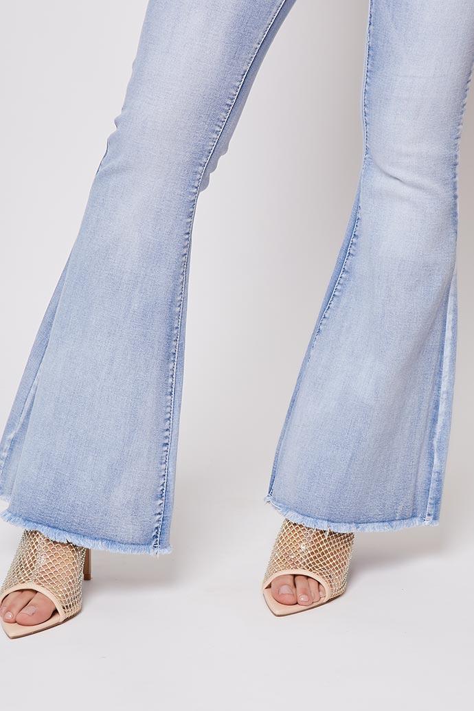 Chaise - Light Blue Denim High Waisted Flared Jeans