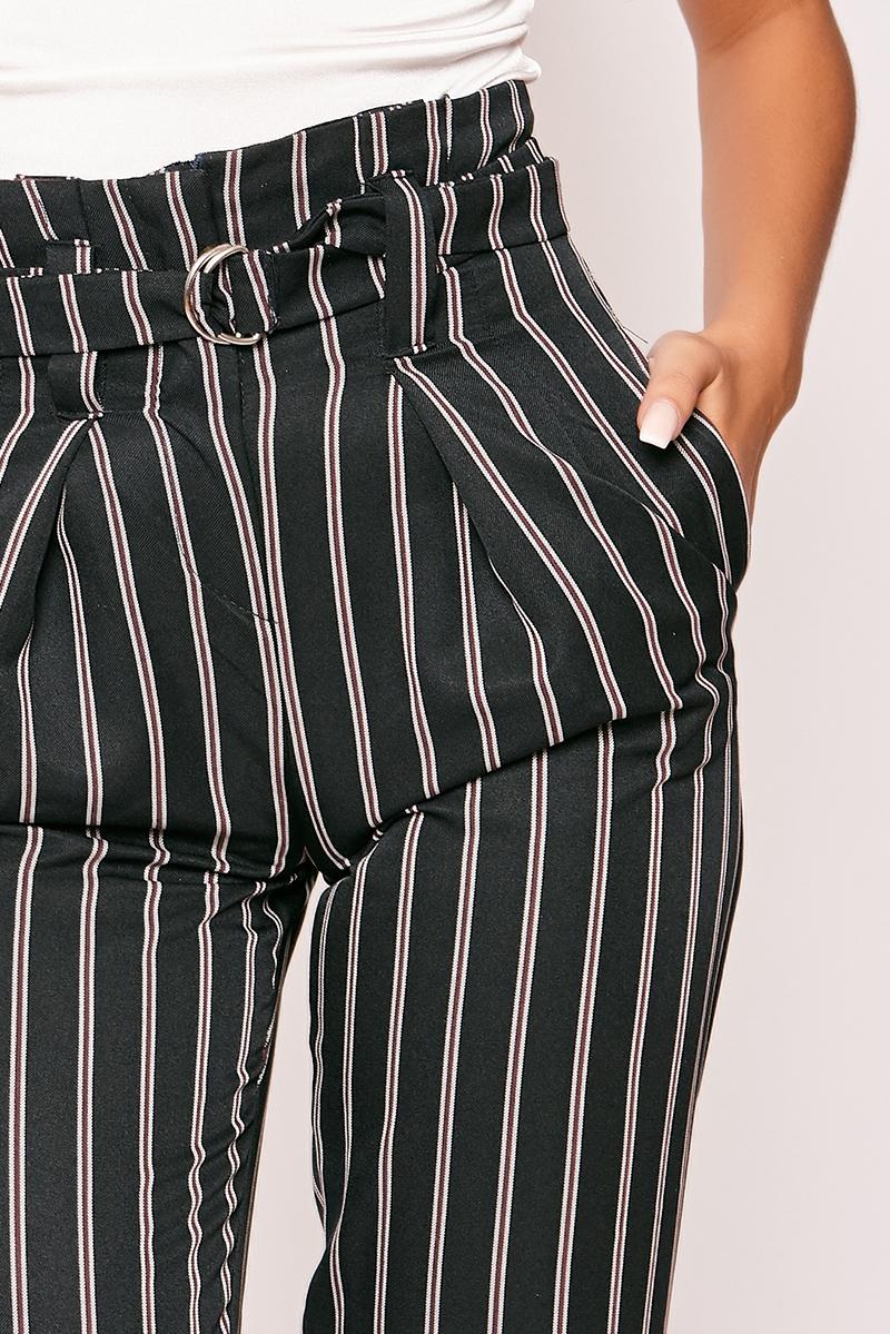 Alice - Navy & White Pin Stripe Cigarette Trousers