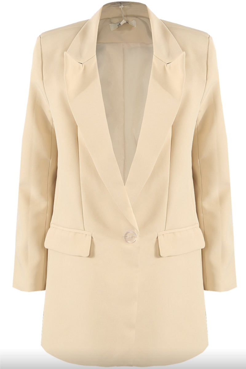 Breanna - Nude Tailored Oversized Blazer