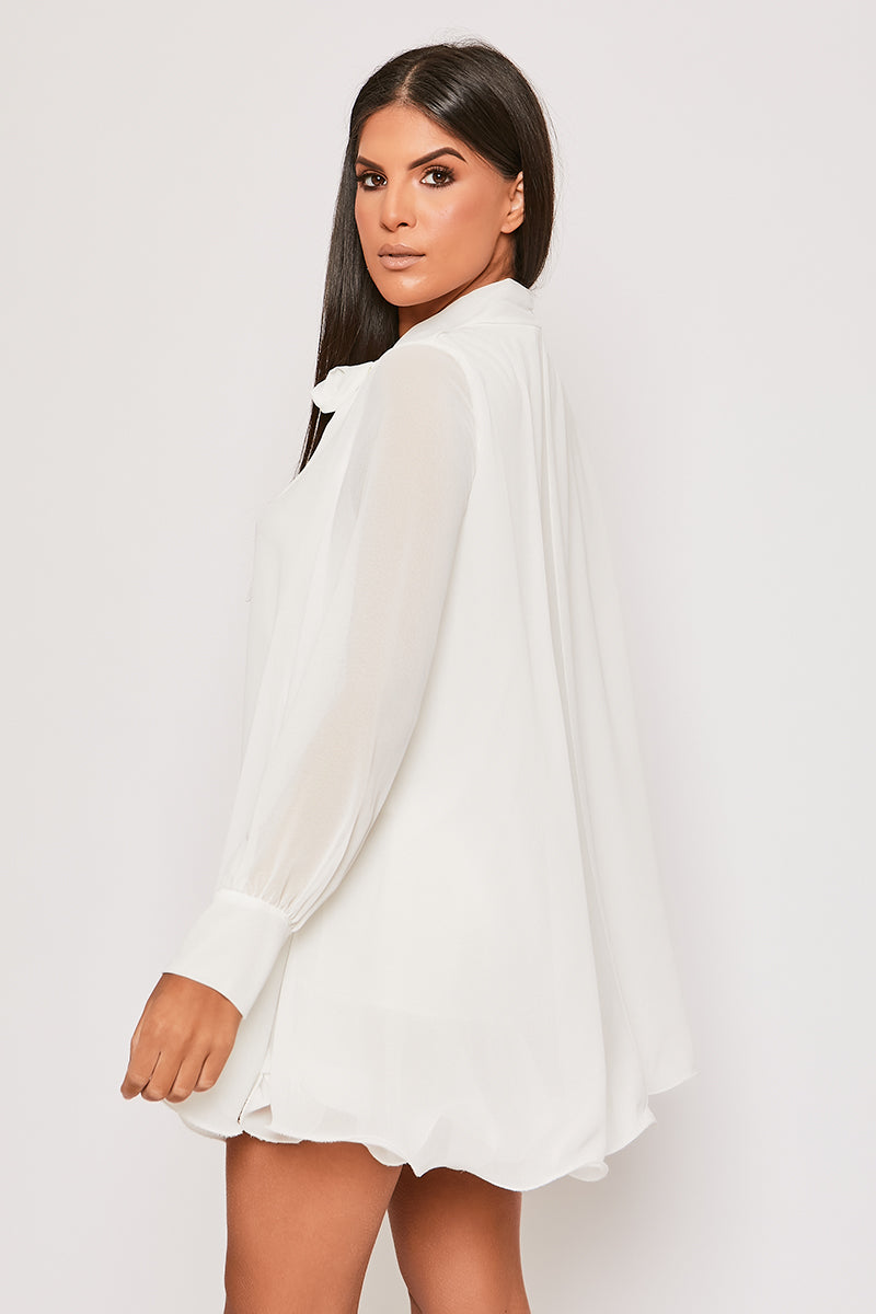 Chelsea - White Frill Hem Day Dress