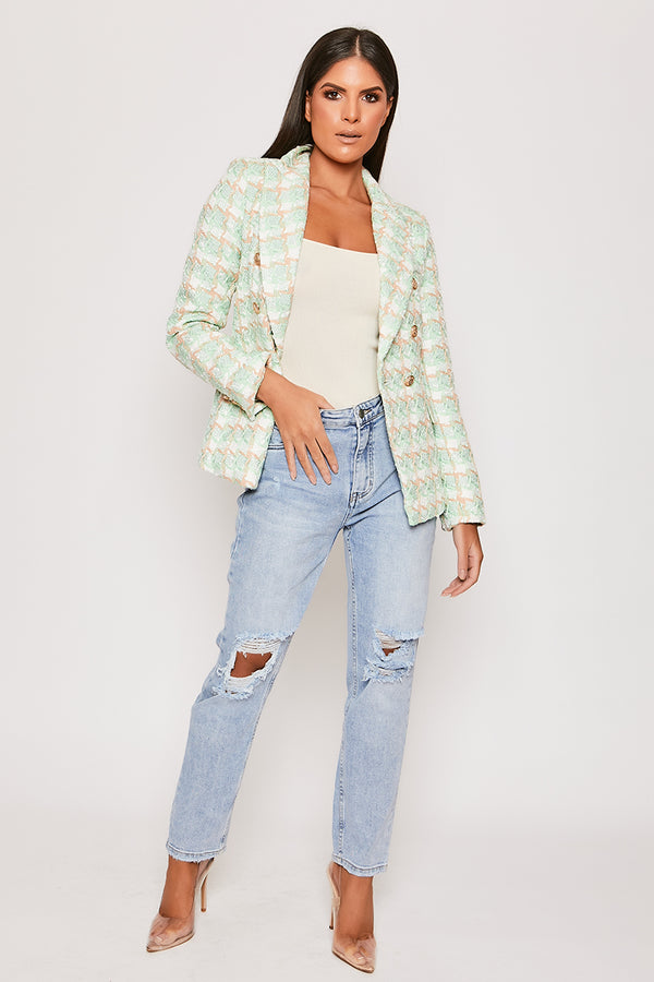 Chester - Premium Mint Check Woven Blazer