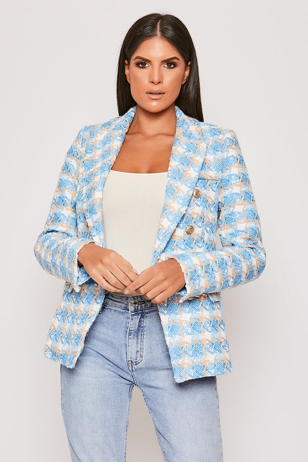 Chester - Premium Blue Check Woven Blazer