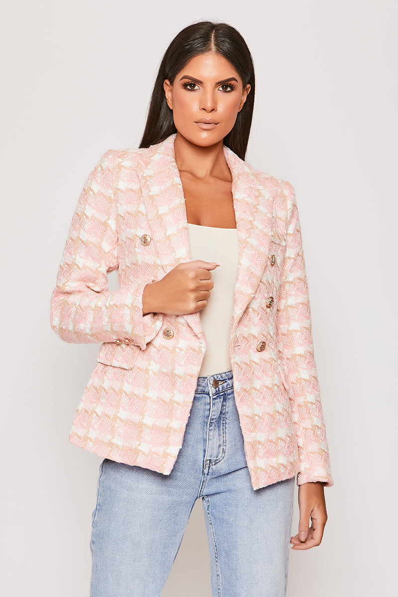 Chester - Premium Pink Check Woven Blazer
