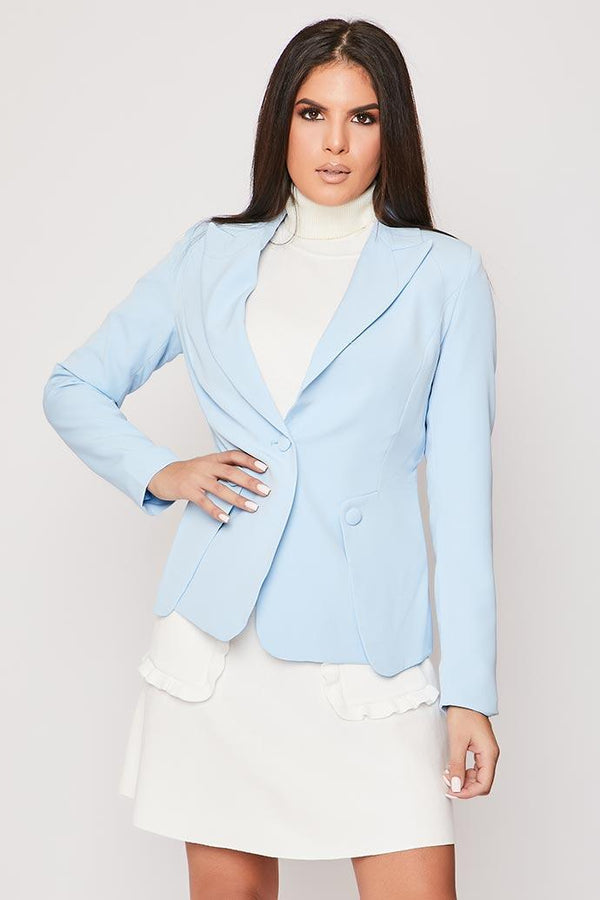 Felicita - Pale Blue Single Button Blazer