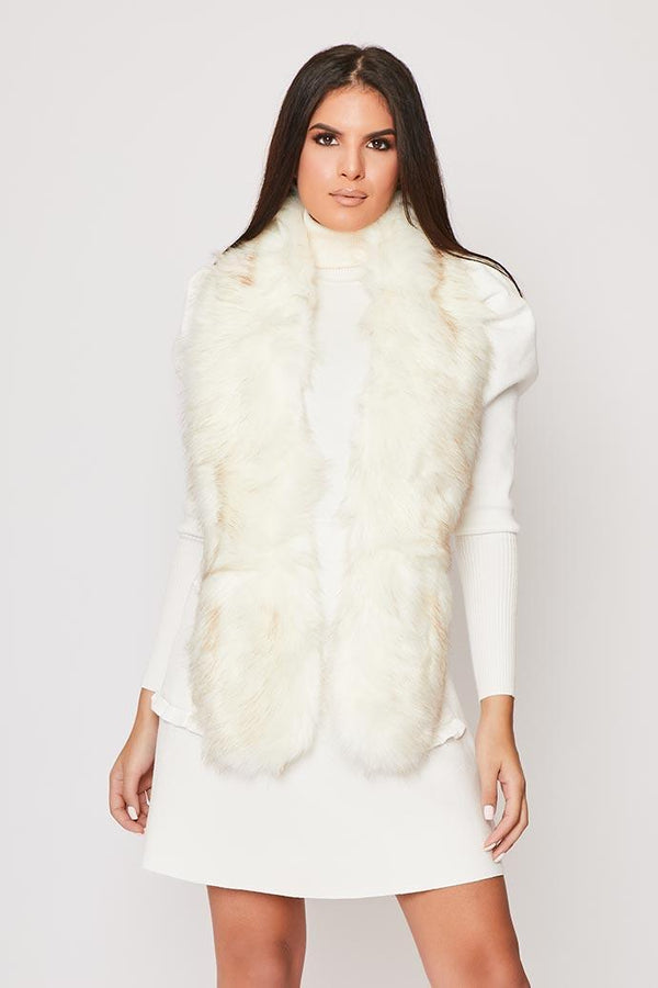Marissa - Soft Fluffy Faux Fur Stole White