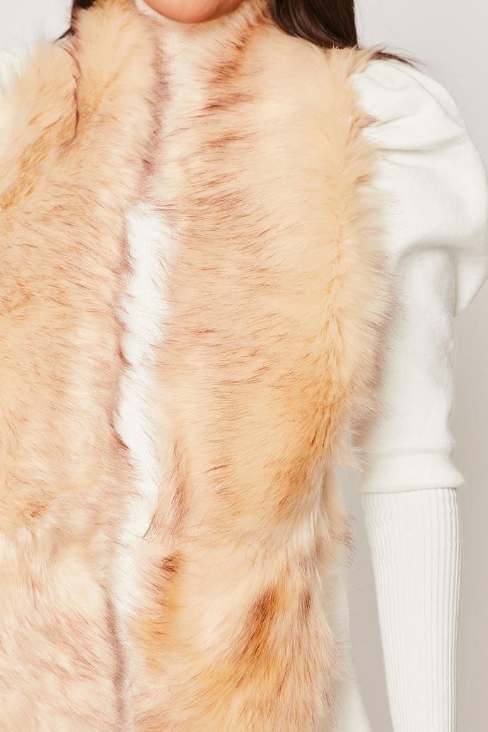 Marissa - Soft fluffy Faux Fur Stole Sand