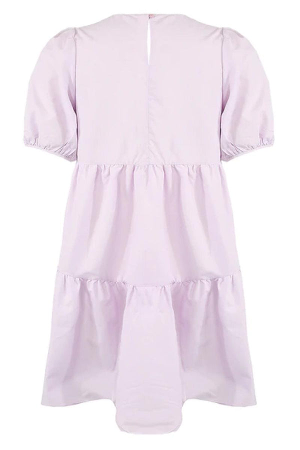 Mari - Lilac Tiered Short Sleeve Smock Dress
