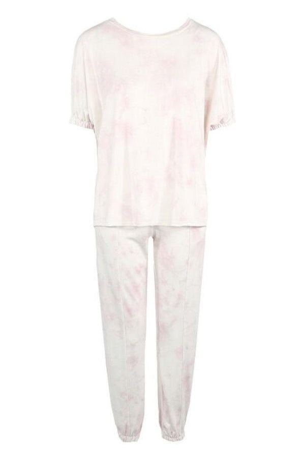 Millie - Pink Tie Dye Short Sleeve Lounge Set