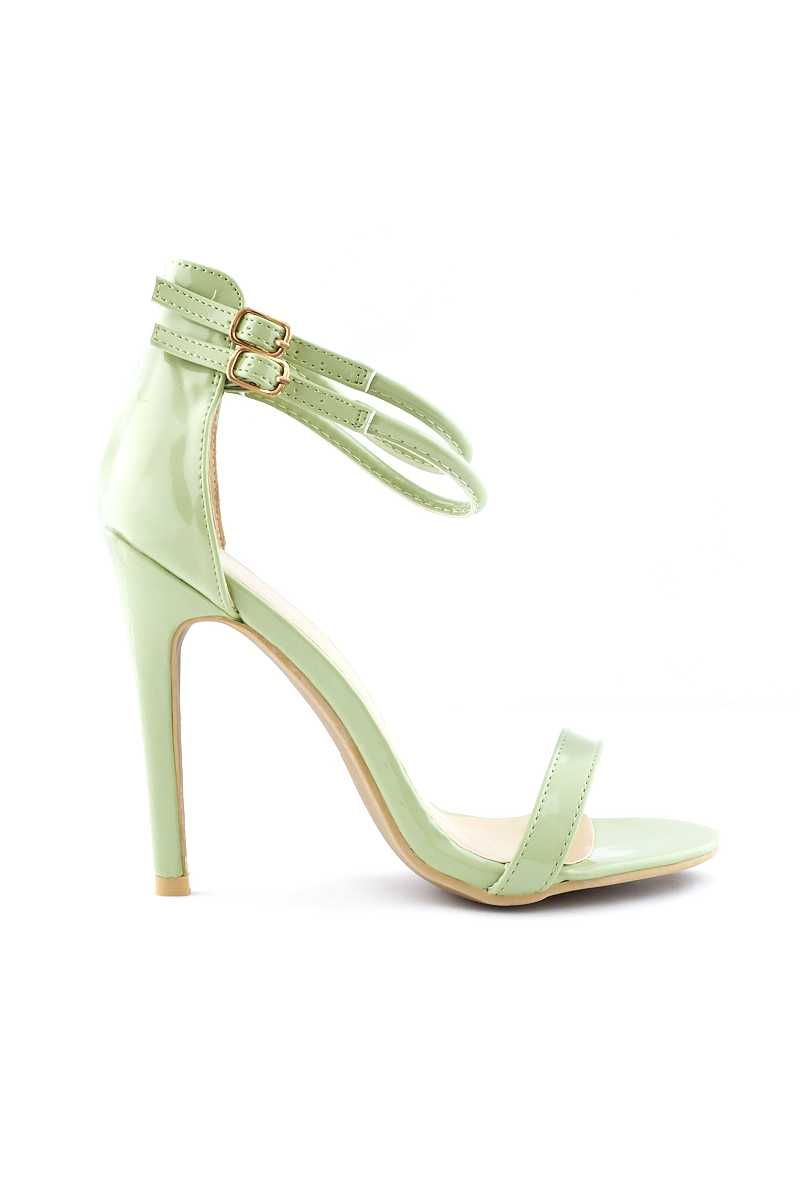 Sabrina - Mint PU Strappy Barely There Heels