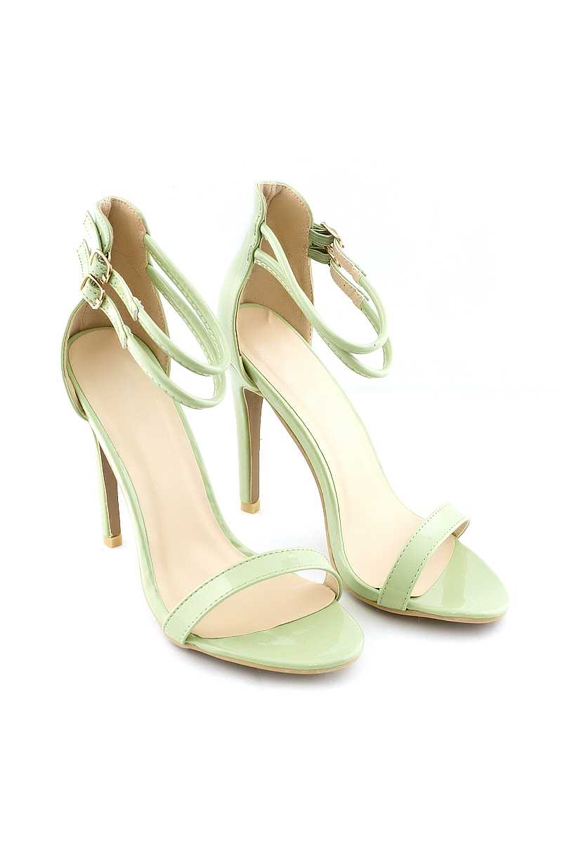 Sabrina - Mint PU Strappy Barely There Heels