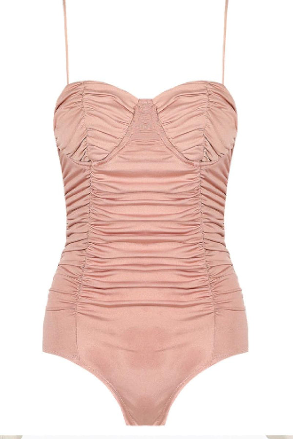 Margot - Pink Ruched Bodysuit 