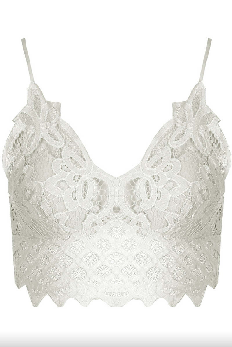 Yvonne - White Crochet Crop Top